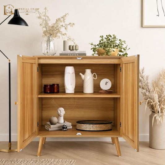 Rattan Cabinet, Boho Storage, Cane Furniture
