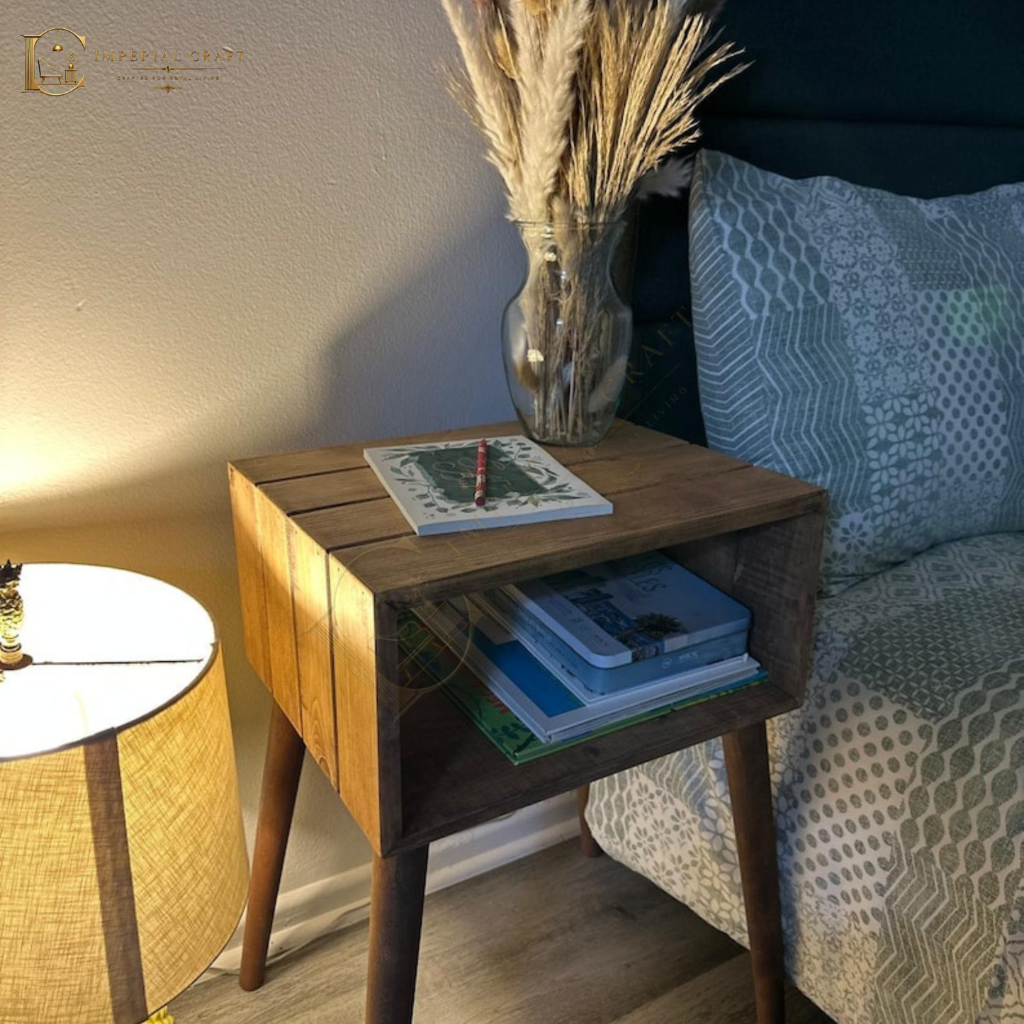 Wooden bedside table, End Table, Rustic Bedside Table Bedroom Furniture