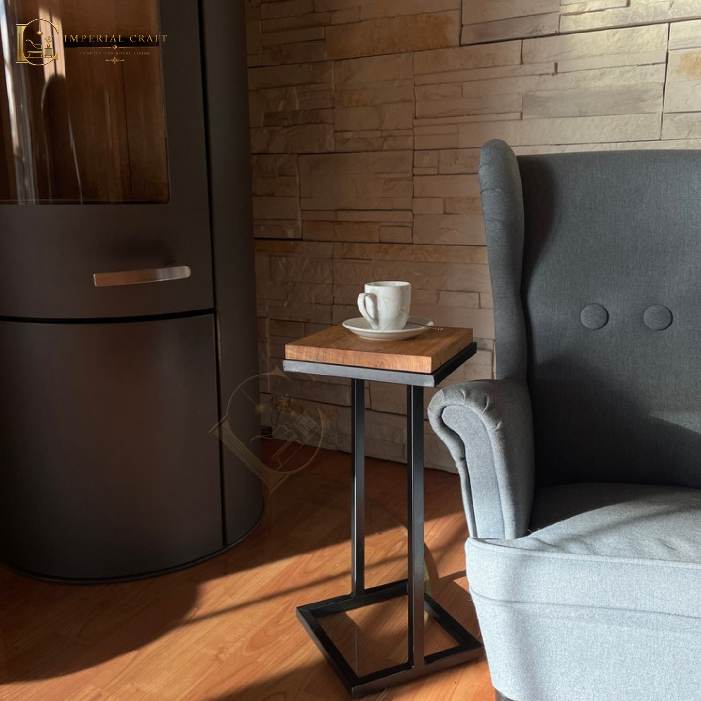 Side Table with a Solid Wood Top