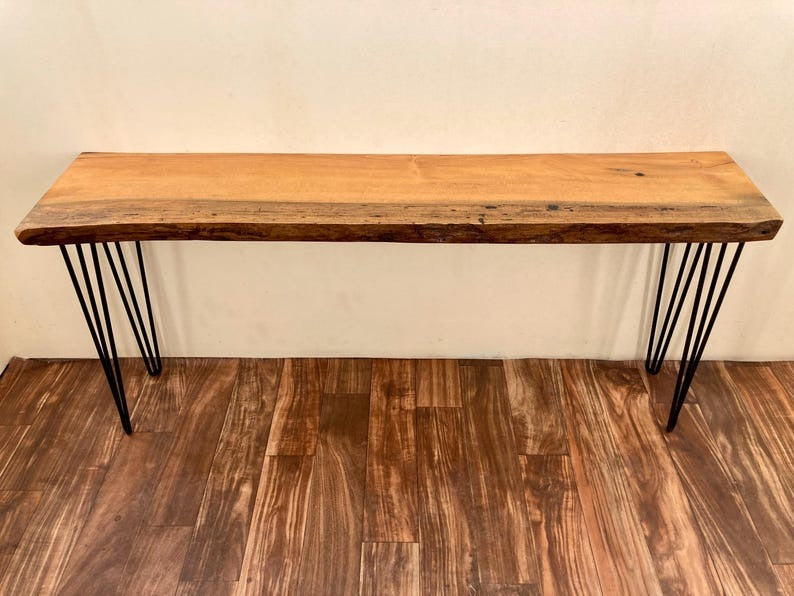 Live Edge Sofa Table – Handmade Natural Wood Console & Rustic Entryway Table