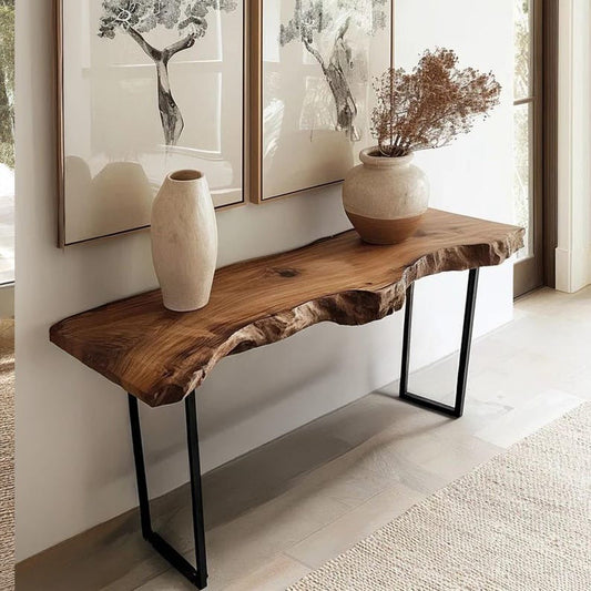 Handmade Sheesham Wood Console Table β Rustic Solid Wooden Hallway & Entryway Table