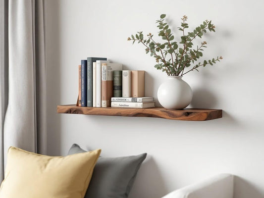 Custom Live Edge Sheesham Shelf β Rustic Floating Solid Wood Accent