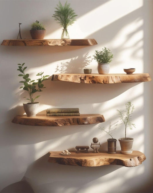 Live Edge Sheesham Root Floating Shelf β Rustic Wood Wall Shelf for Plants, Book, Bathroom, Bedroom, Kitchen, Living Room