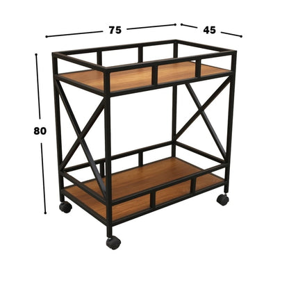 Service Cart – Solid Sheesham Wood Rolling Kitchen & Serving Trolley