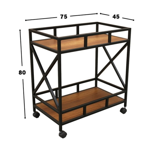Service Cart – Solid Sheesham Wood Rolling Kitchen & Serving Trolley