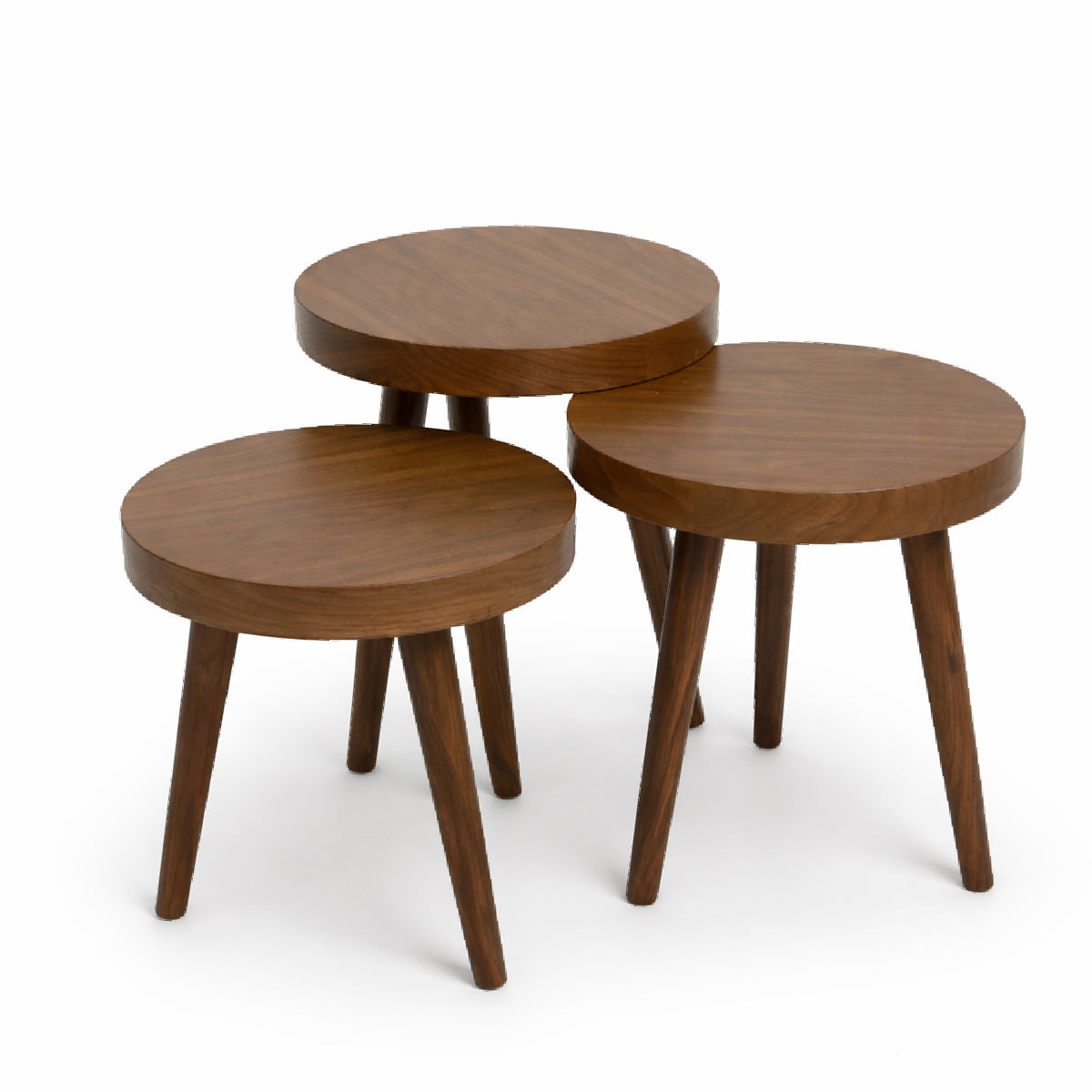 Solid Wood Nesting Tables – Handcrafted Sheesham Wood Side Tables
