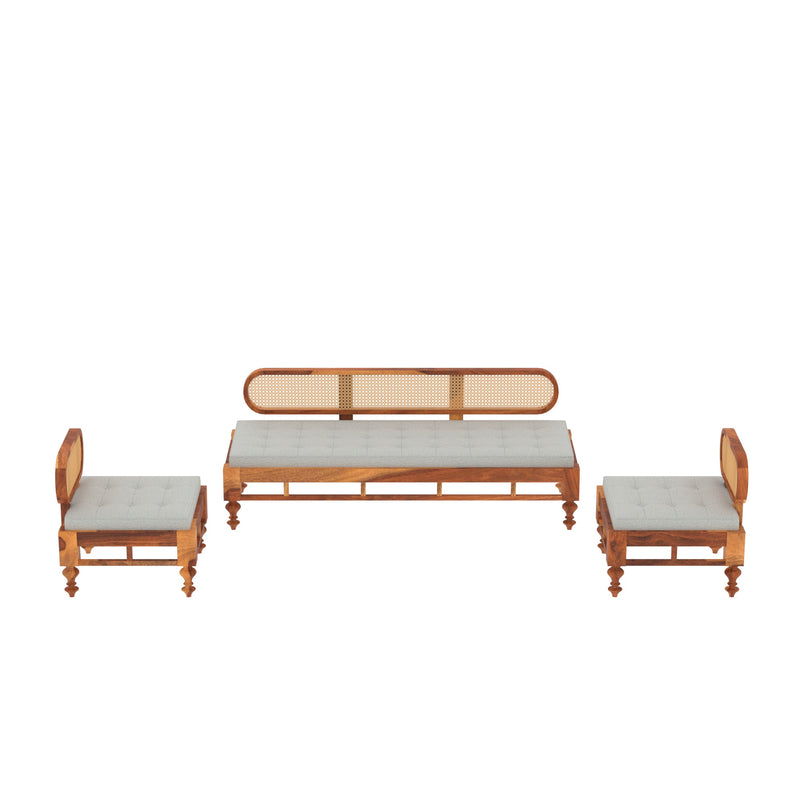 Simple Decent Cane Style Handmade Wooden Sofa Set