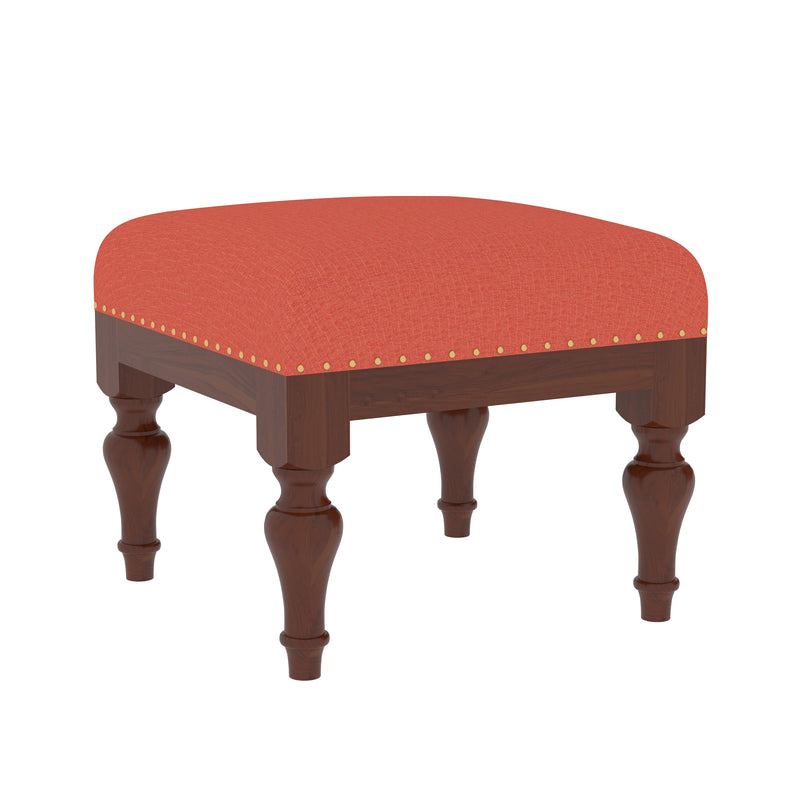 Classic Pink Wooden Stool | Handmade Ethnic Accent Stool