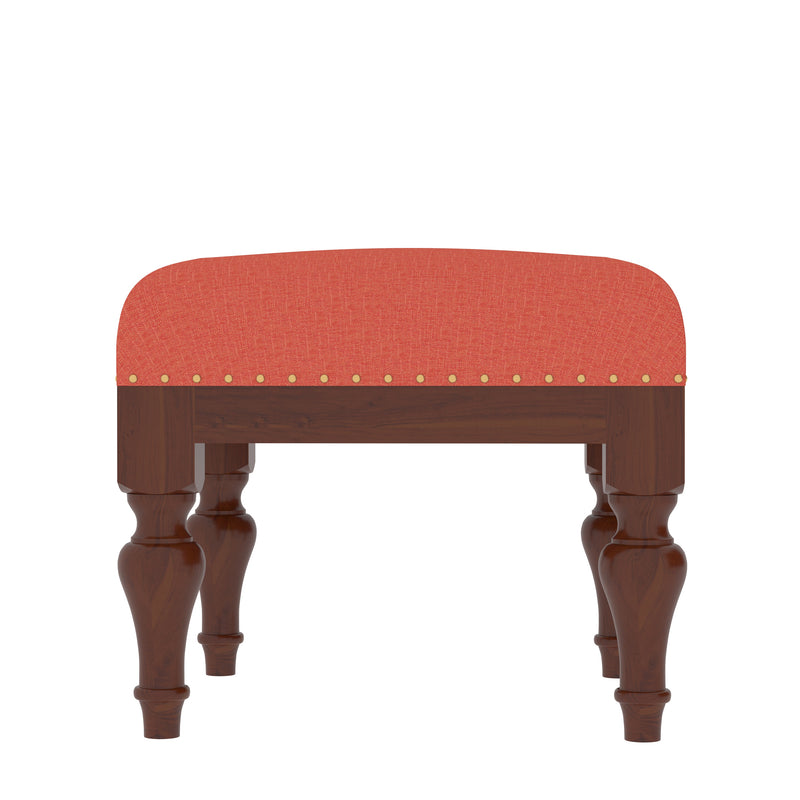 Classic Pink Wooden Stool | Handmade Ethnic Accent Stool