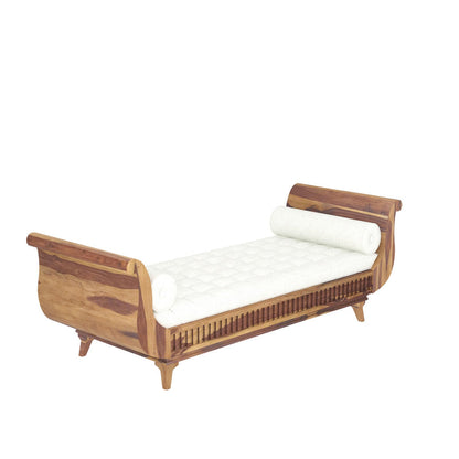 Traditional Light Finished Wooden Handmade Long Sofa