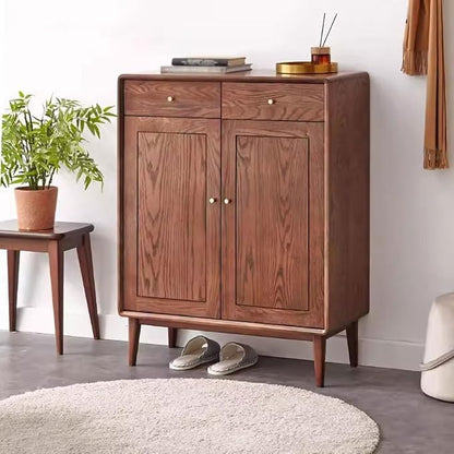 Solid Wood Shoe Cabinet, Home Entrance Cabinet, Balcony Storage Cabinet