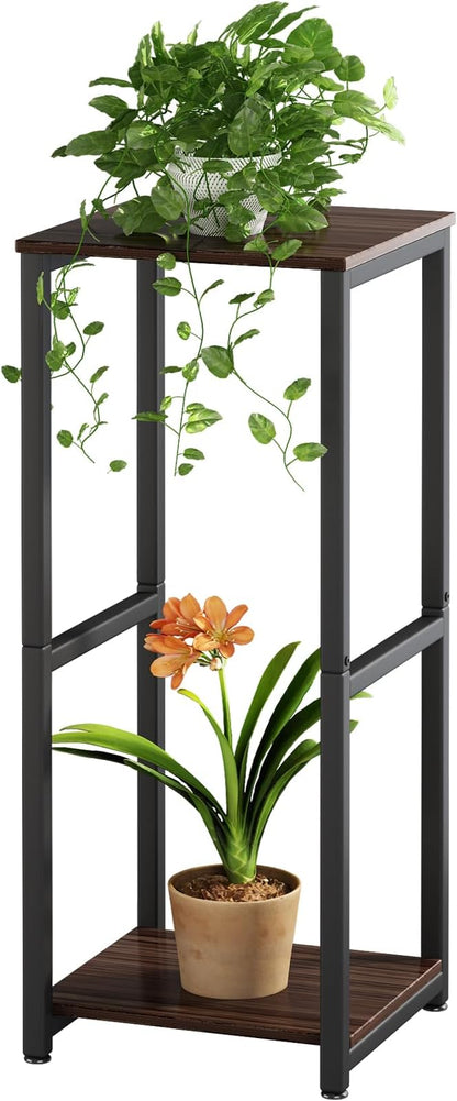 Plant Stand Indoor Corner Tall 2 Tier Metal Modern Flower Storage Plant Shelf Holder for Living Room Balcony Garden