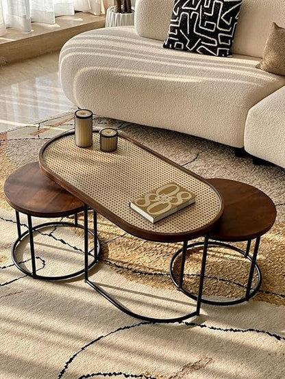 Rattan Coffee Table Set of 3