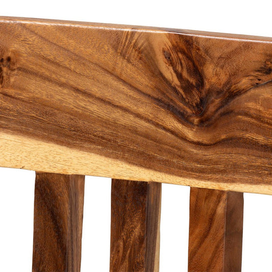 Handcrafted Solid Wood Stool With Backrest, Rustic Modern Seating For Kitchen Island Or Dining Area