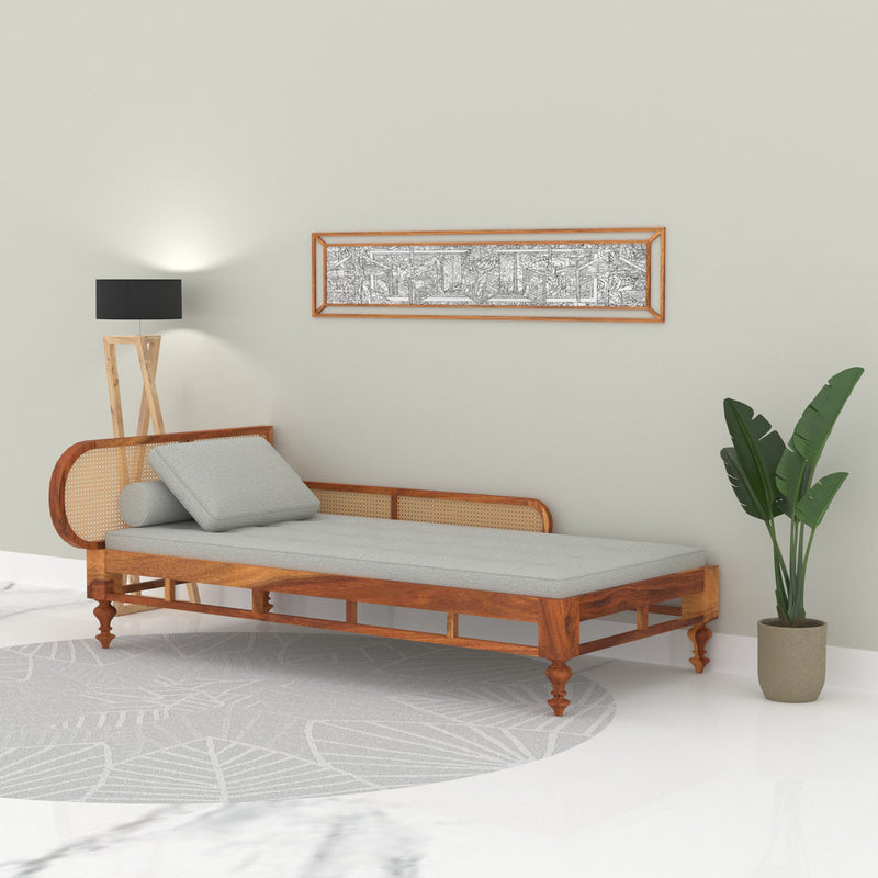 Ethnic Soft Cane Style Wooden Handmade Long Sofa