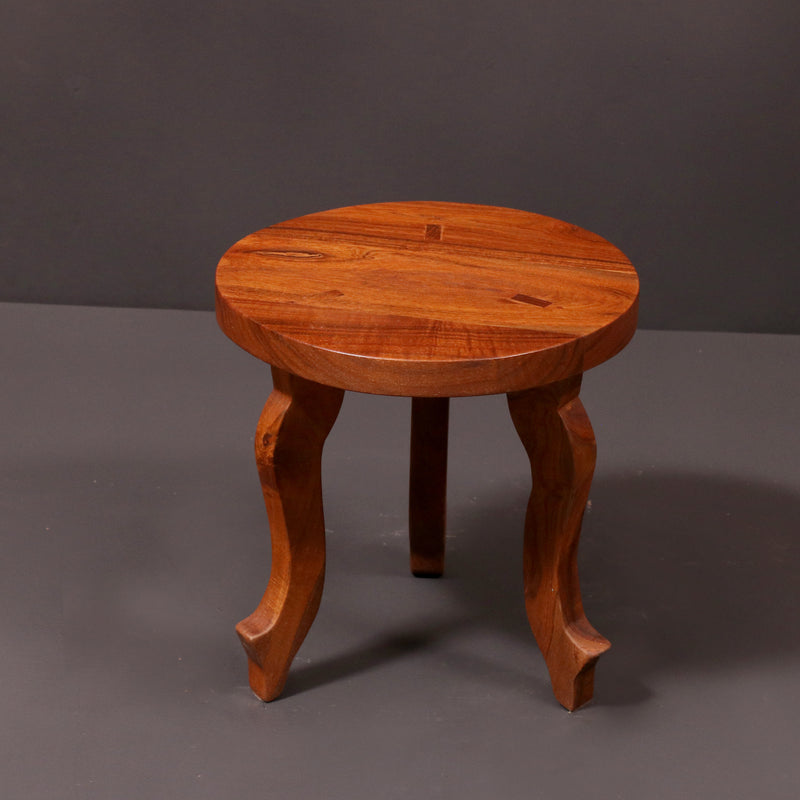 Round Wooden Table | Handmade Solid Wood Accent & Side Table