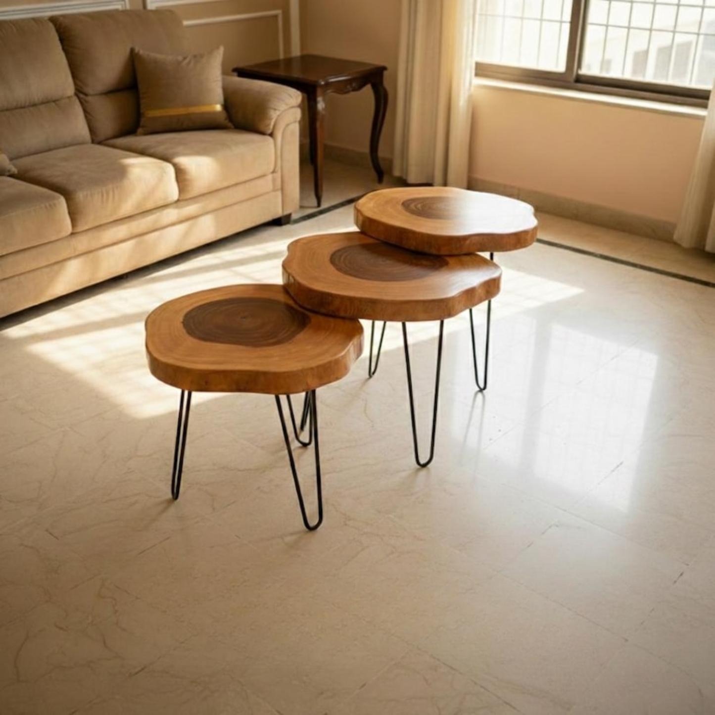 Stunning Pure Live Edge Sheesham Timber Coffee Table