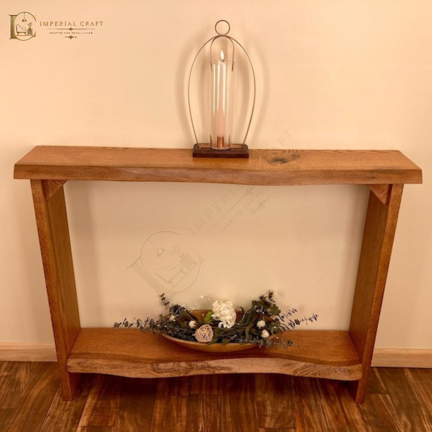 Handcrafted Sheesham Wood Console Table with Shelf – Solid Wood Entryway Table, Rustic Modern Hall Furniture