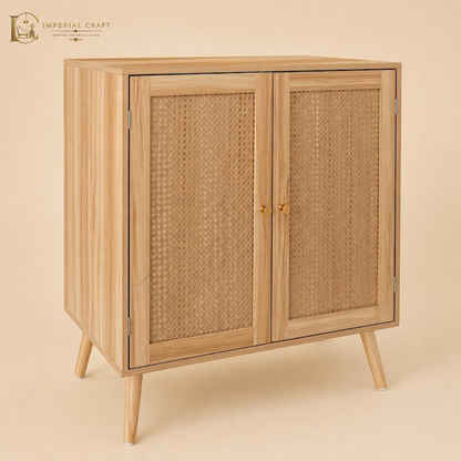 Rattan Cabinet, Boho Storage, Cane Furniture
