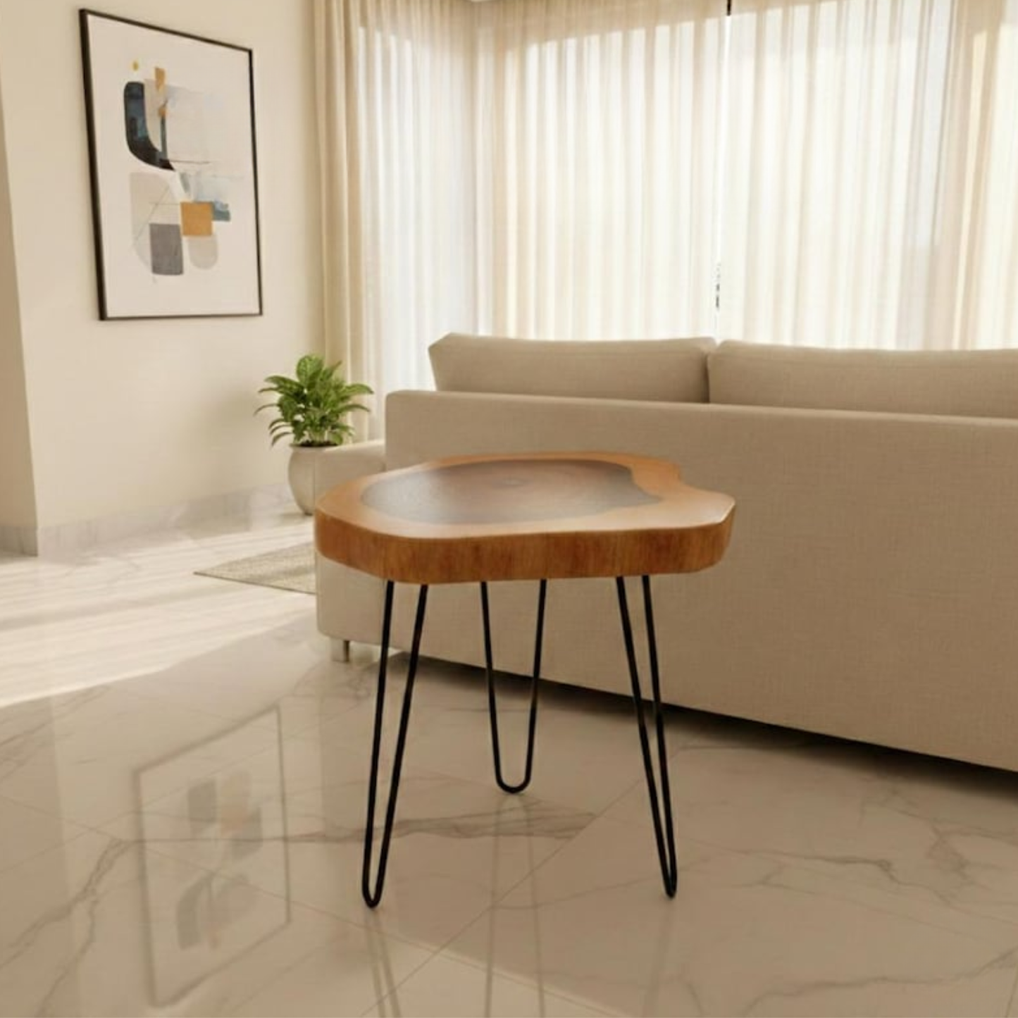Stunning Pure Live Edge Sheesham Timber Coffee Table