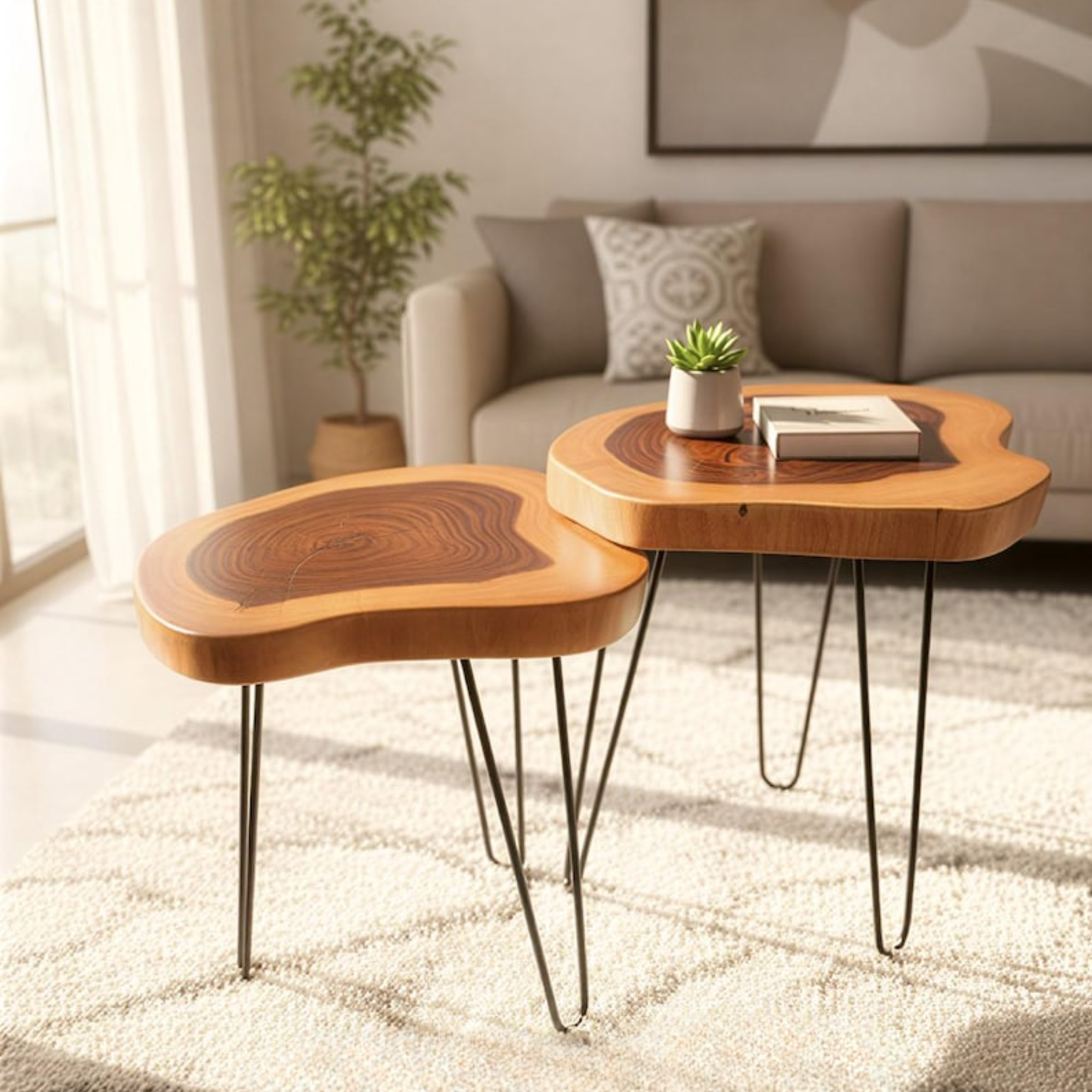 Stunning Pure Live Edge Sheesham Timber Coffee Table