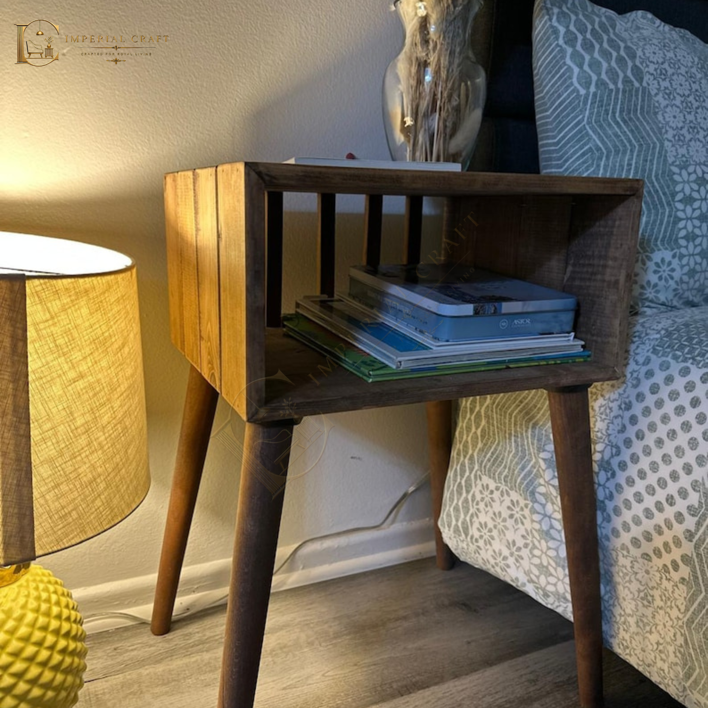 Wooden bedside table, End Table, Rustic Bedside Table Bedroom Furniture