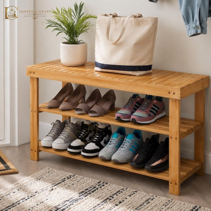 Shoe Rack Bench – 3‑Tier Shoe Organizer & Storage Shelf
