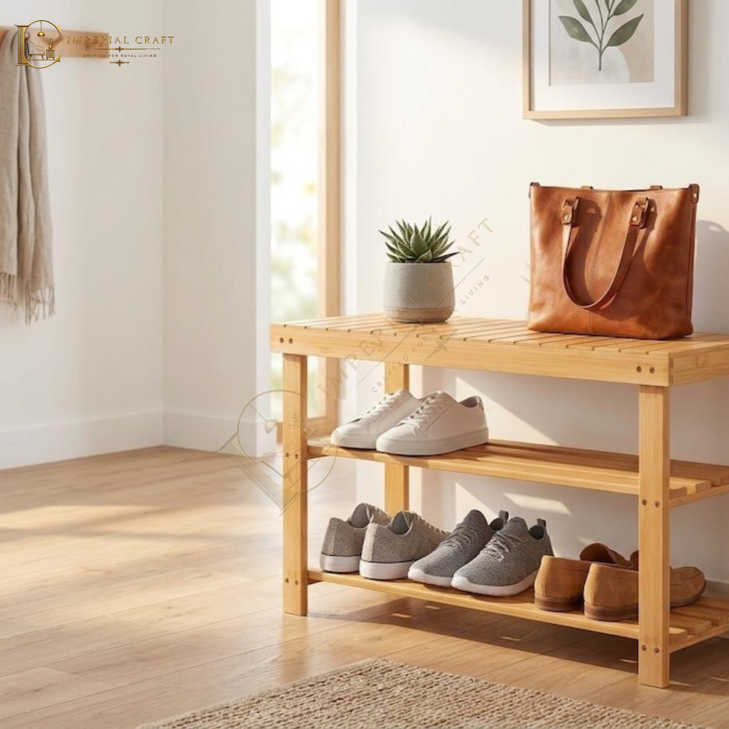 Shoe Rack Bench – 3‑Tier Shoe Organizer & Storage Shelf