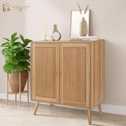 Rattan Cabinet, Boho Storage, Cane Furniture
