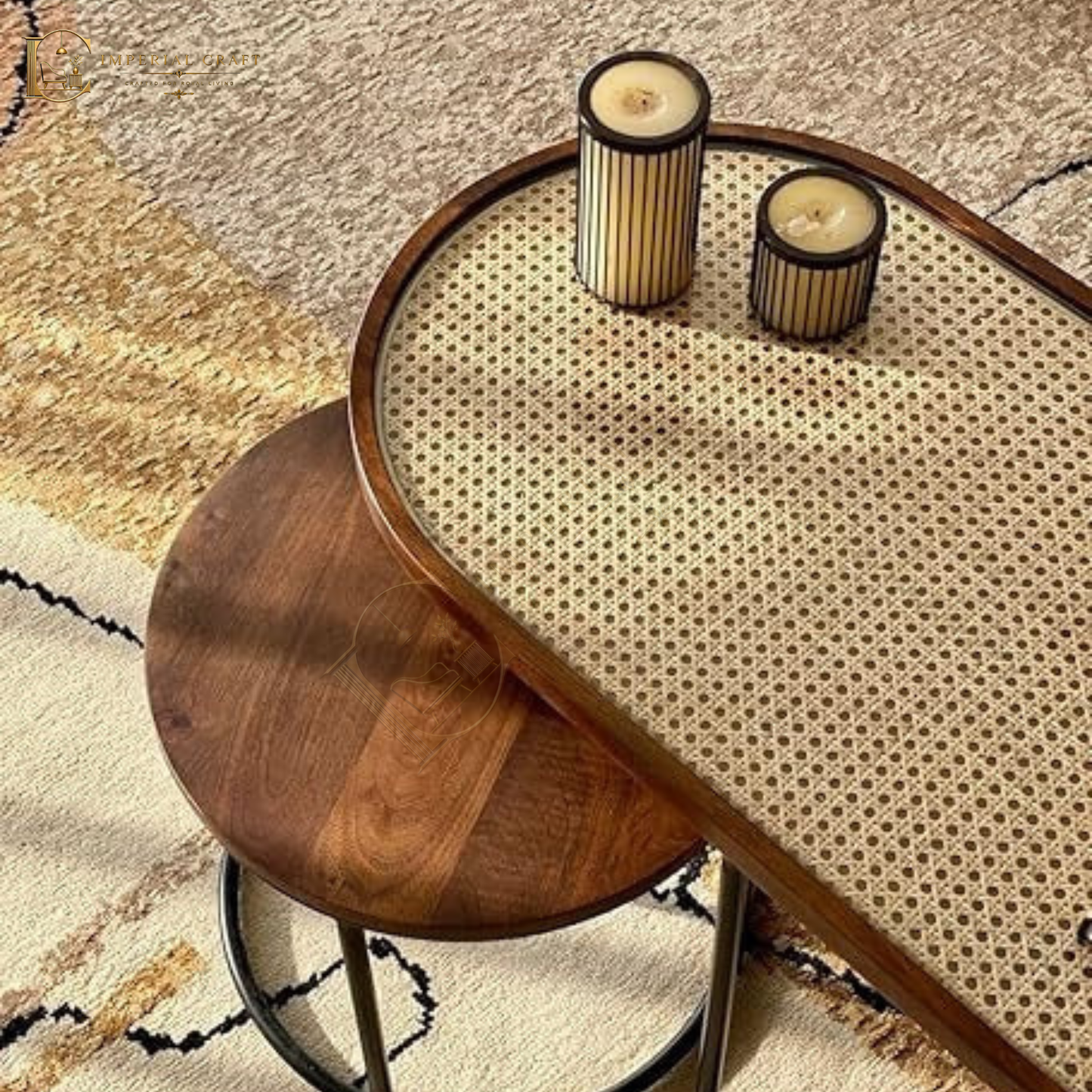 Rattan Coffee Table Set of 3