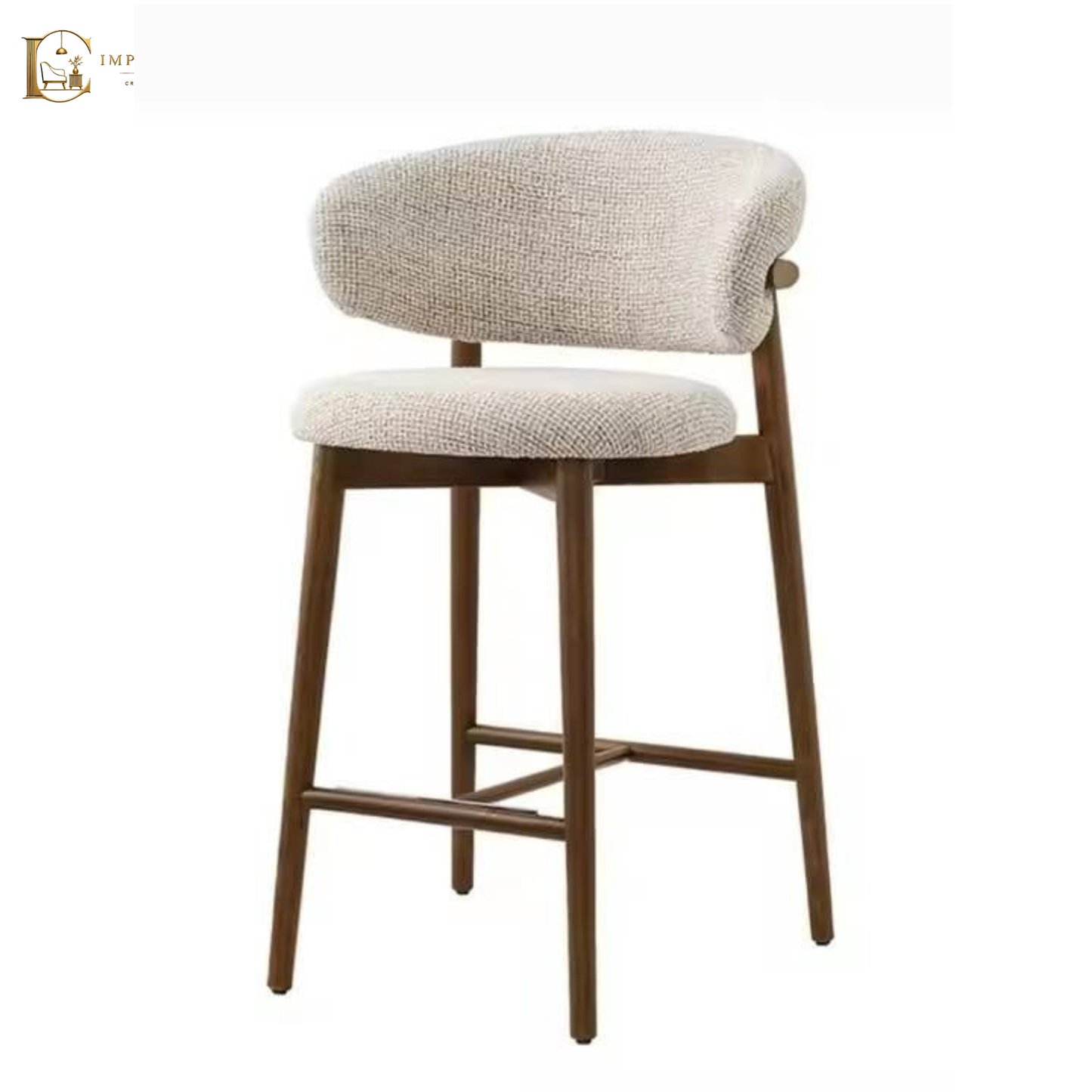 Modern Bar Stools Chair with Curved Backrest for Kitchen