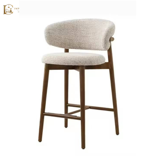Modern Bar Stools Chair with Curved Backrest for Kitchen