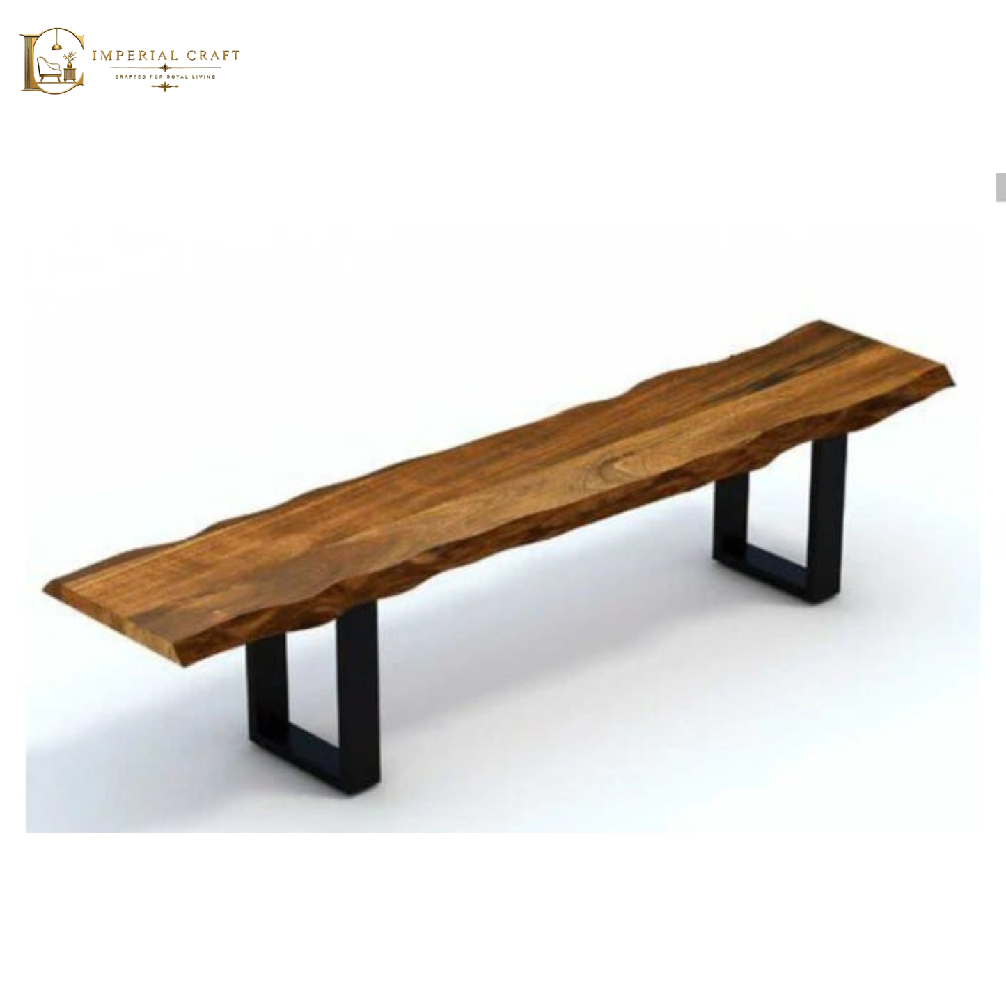 Live Edge Wooden Bench – Rustic Solid Wood Seating