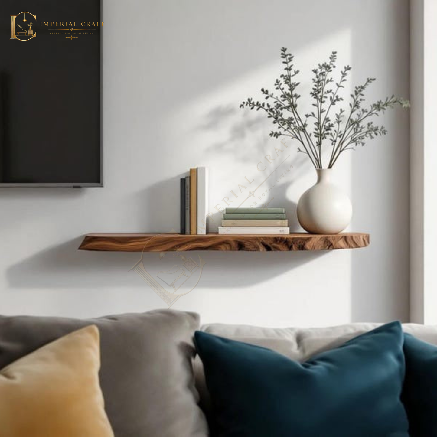 Custom Live Edge Sheesham Shelf – Rustic Floating Solid Wood Accent