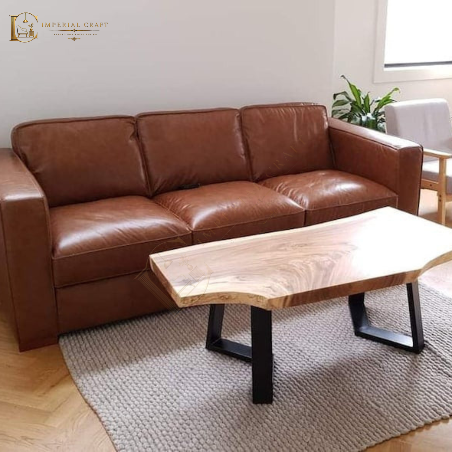 Live Edge Coffee Table with Black Stainless Steel Legs – Handmade Solid Wood Coffee Table | Modern Rustic Center Table | Bespoke Live Edge Tea Table