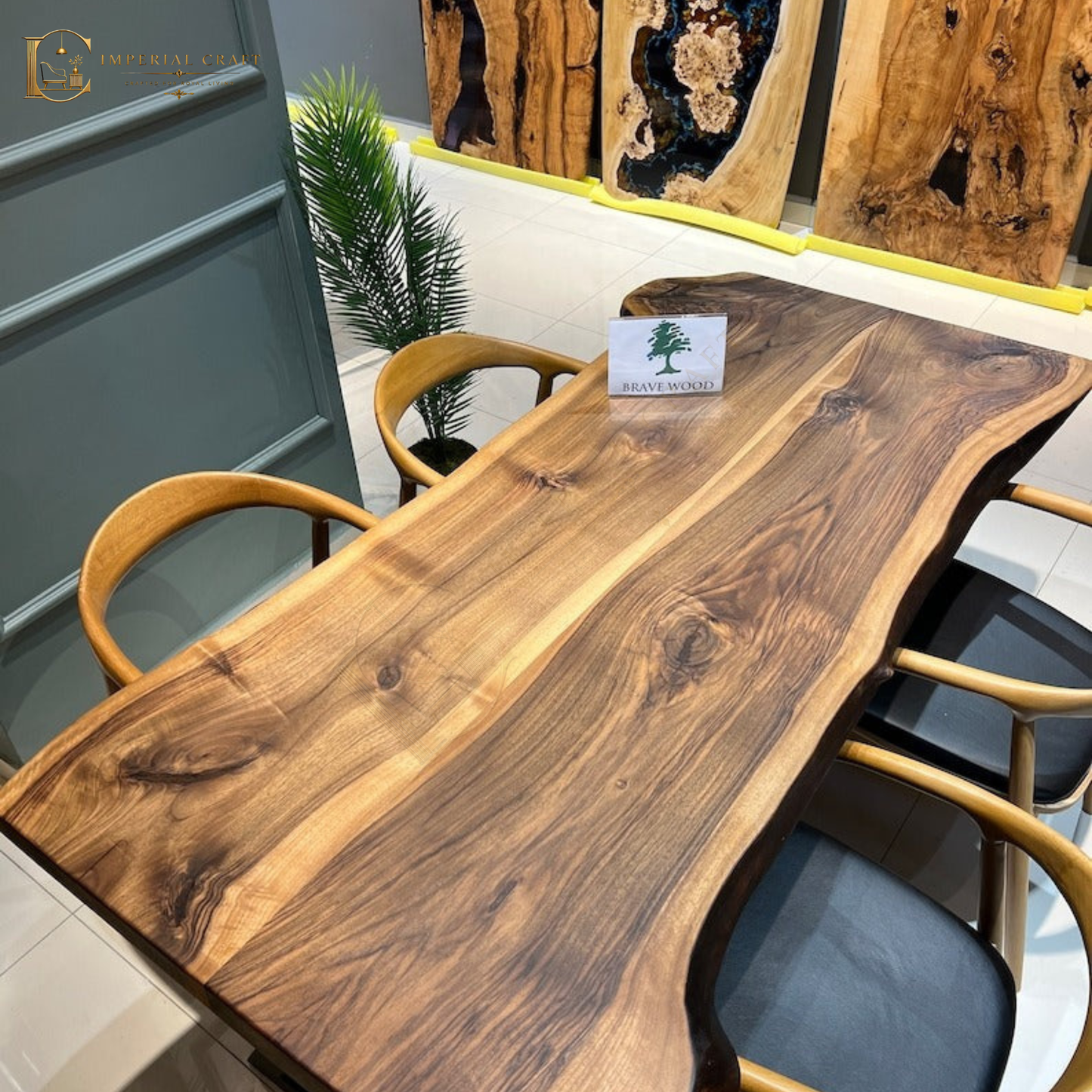 Custom Live Edge Sheesham Dining Table – Handmade Solid Wood Log Table | Natural Edge Rustic Dining Furniture