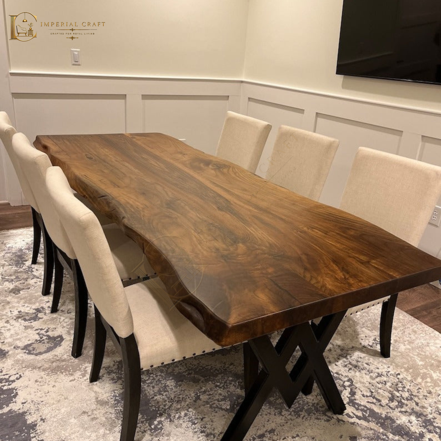 Sheesham Wood Dining Table – High-Quality Rustic Solid Wood Table | Custom Handmade Kitchen & Dining Room Table