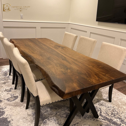 Sheesham Wood Dining Table – High-Quality Rustic Solid Wood Table | Custom Handmade Kitchen & Dining Room Table