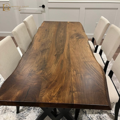 Sheesham Wood Dining Table – High-Quality Rustic Solid Wood Table | Custom Handmade Kitchen & Dining Room Table