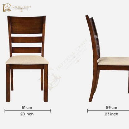 Solid Wood Dining Chair with Cushioned Seat