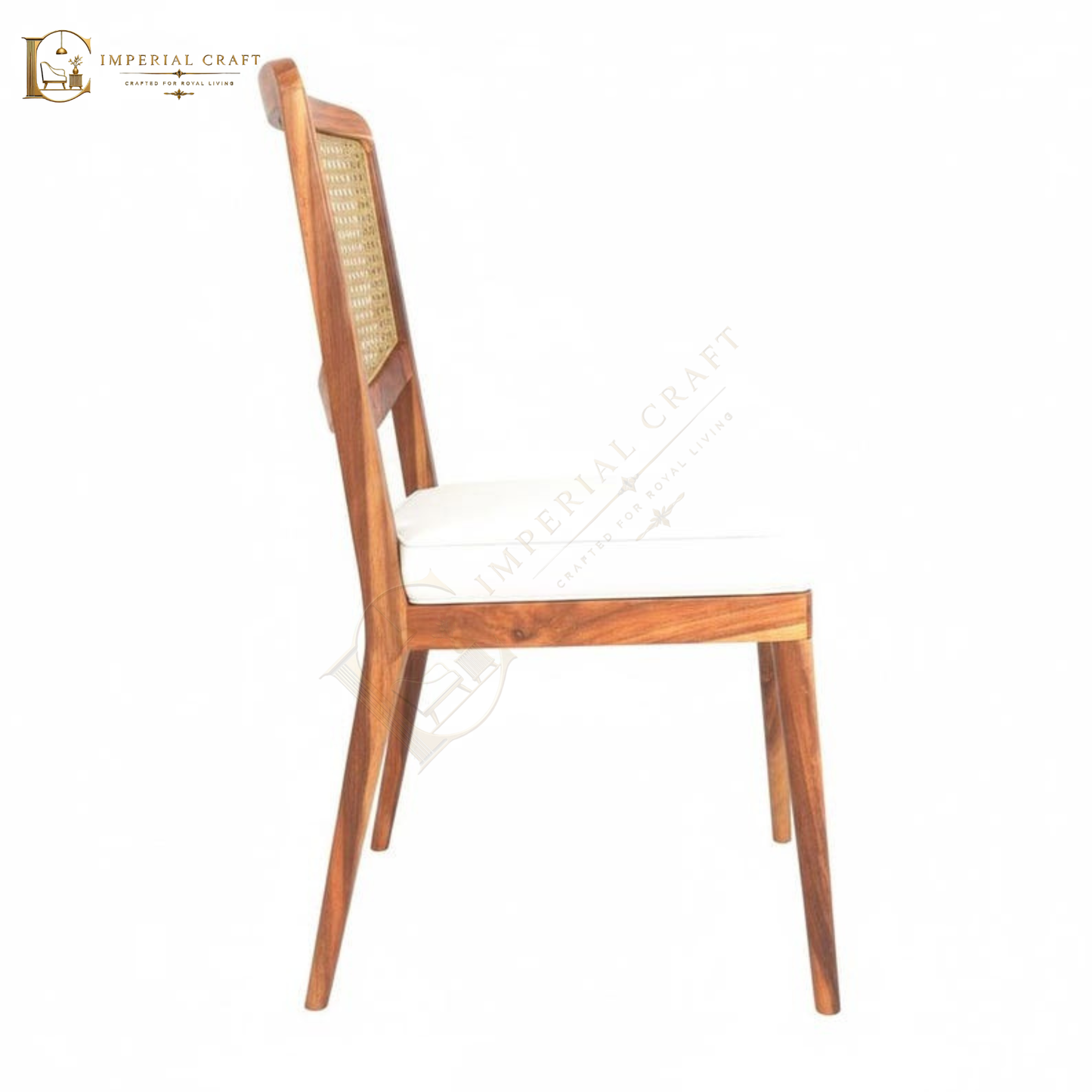 Handcrafted Wooden Hand Weaving Rattan Back Dining Chair