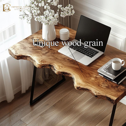 Handmade Solid Wood Console Table – Natural Leg Design, Unique Wood Grain, Classic Reading Table & Gift Decor