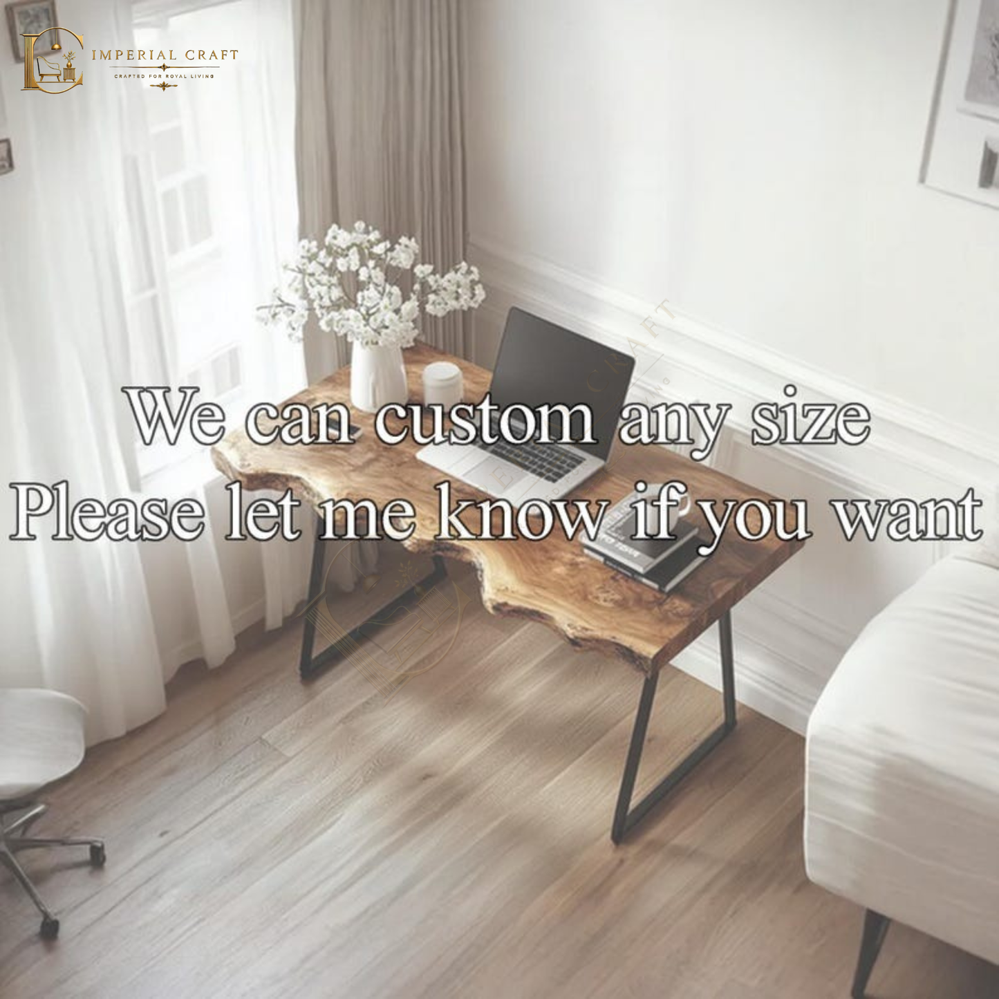 Handmade Solid Wood Console Table – Natural Leg Design, Unique Wood Grain, Classic Reading Table & Gift Decor