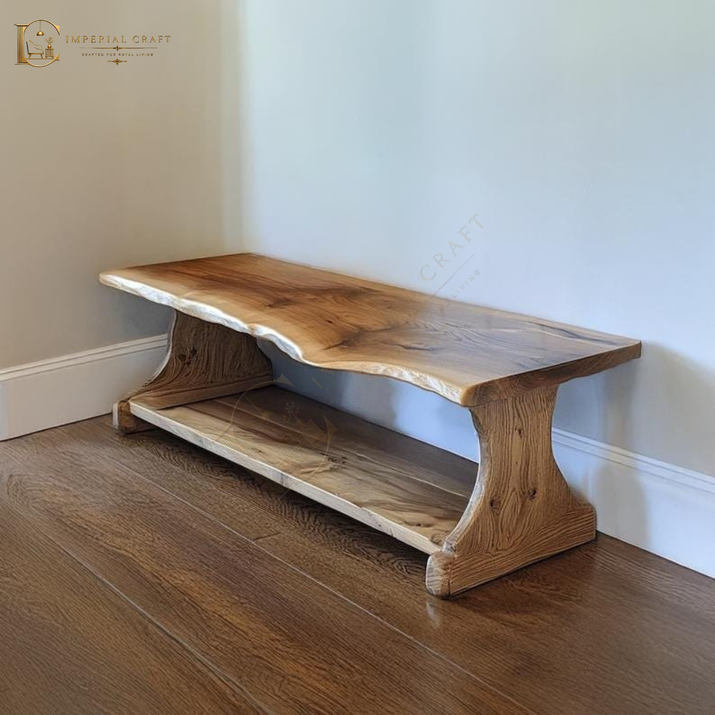 Handmade Solid Wood Shoe Rack Bench – Rustic Farmhouse Entryway Bench with Narrow Shoe Shelves