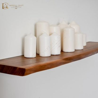 Live Edge Sheesham Wood Floating Shelf – Handmade Solid Wood Wall Shelf, Custom Lengths, Rustic Modern Home Decor