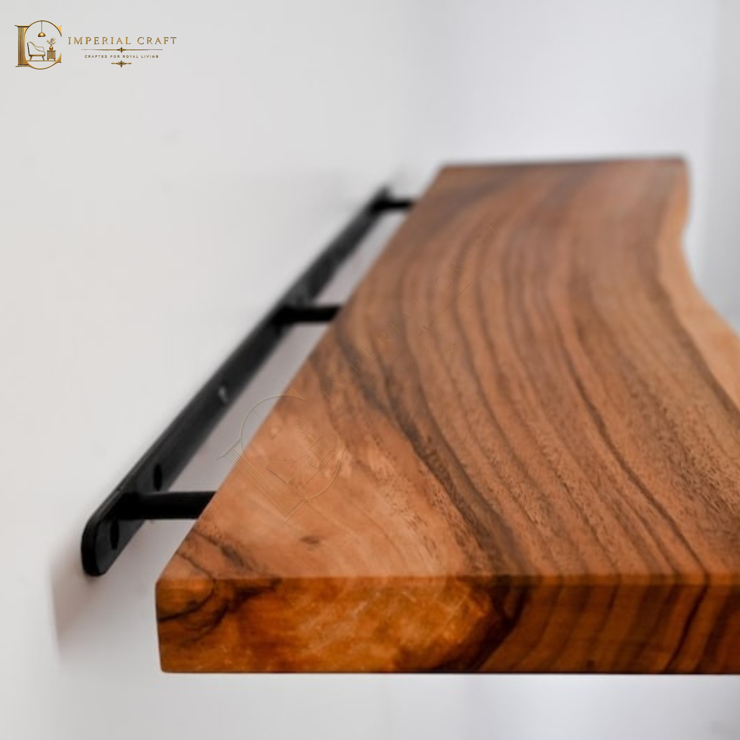 Live Edge Sheesham Wood Floating Shelf – Handmade Solid Wood Wall Shelf, Custom Lengths, Rustic Modern Home Decor