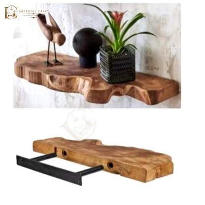 Live Edge Sheesham Root Floating Shelf – Rustic Wood Wall Shelf for Plants, Book, Bathroom, Bedroom, Kitchen, Living Room