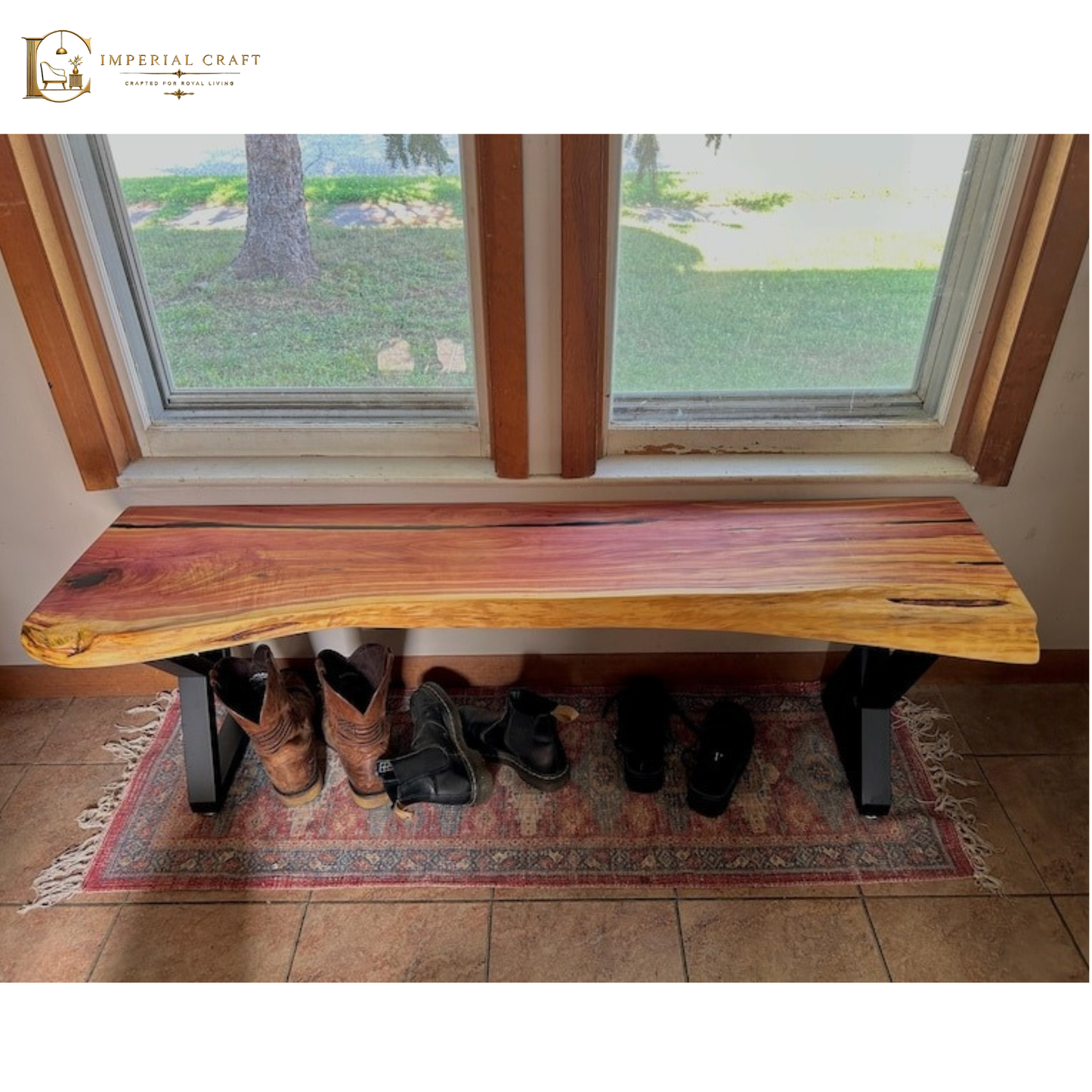 Live Edge Sheesham Wood Bench – Handmade Solid Wood Seating, Rustic Modern Entryway & Dining Bench