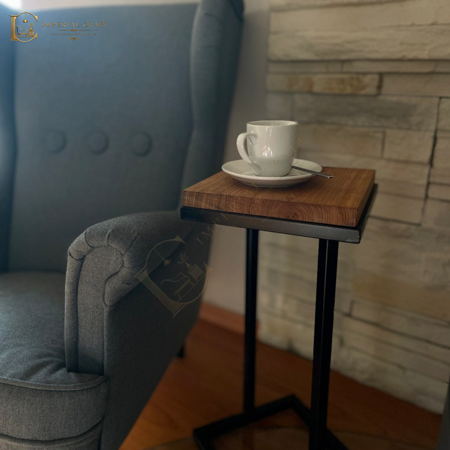 Side Table with a Solid Wood Top