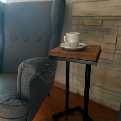 Side Table with a Solid Wood Top
